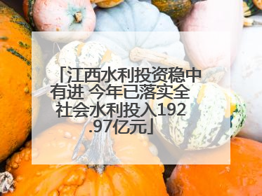 江西水利投资稳中有进 今年已落实全社会水利投入192.97亿元