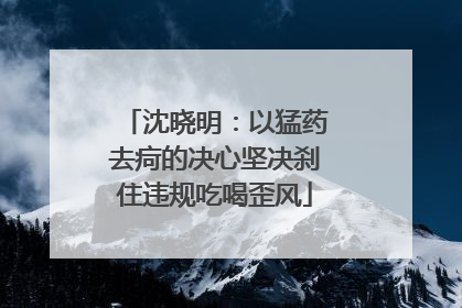 沈晓明：以猛药去疴的决心坚决刹住违规吃喝歪风