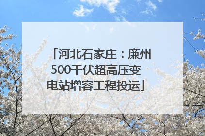 河北石家庄：廉州500千伏超高压变电站增容工程投运