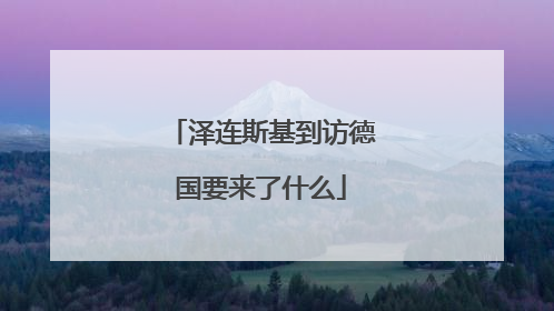 泽连斯基到访德国要来了什么