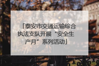 泰安市交通运输综合执法支队开展“安全生产月”系列活动