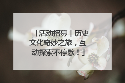 活动招募｜历史文化奇妙之旅，互动探索不停歇！