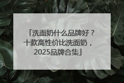 洗面奶什么品牌好？十款高性价比洗面奶，2025品牌合集