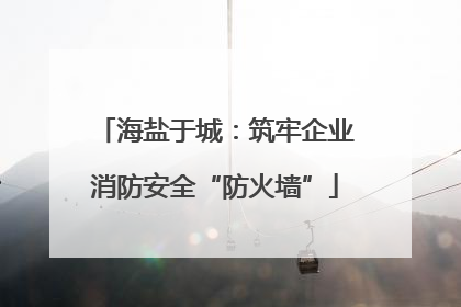 海盐于城：筑牢企业消防安全“防火墙”