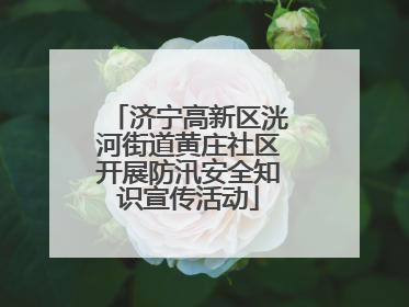 济宁高新区洸河街道黄庄社区开展防汛安全知识宣传活动