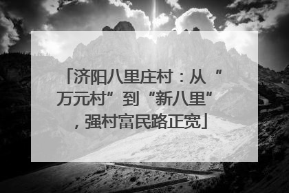 济阳八里庄村：从“万元村”到“新八里”，强村富民路正宽