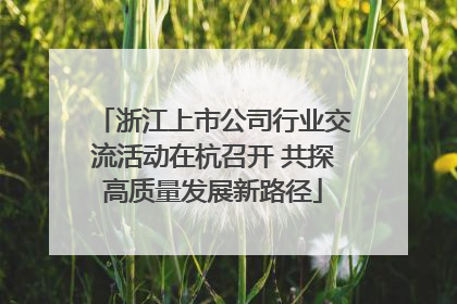 浙江上市公司行业交流活动在杭召开 共探高质量发展新路径