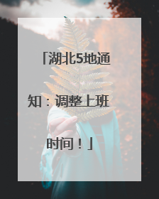 湖北5地通知：调整上班时间！