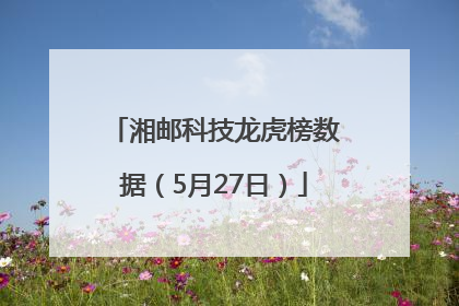 湘邮科技龙虎榜数据（5月27日）