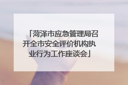 菏泽市应急管理局召开全市安全评价机构执业行为工作座谈会