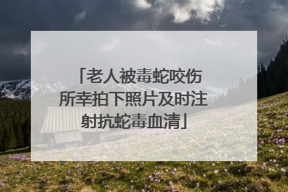 老人被毒蛇咬伤 所幸拍下照片及时注射抗蛇毒血清
