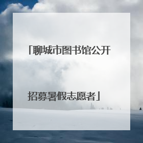 聊城市图书馆公开招募暑假志愿者