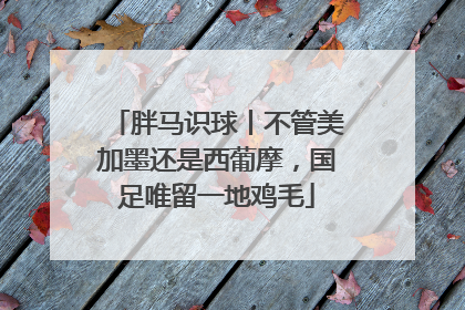 胖马识球丨不管美加墨还是西葡摩，国足唯留一地鸡毛