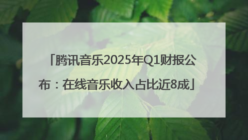 腾讯音乐2025年Q1财报公布：在线音乐收入占比近8成