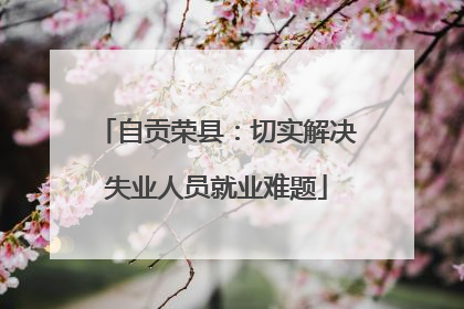 自贡荣县：切实解决失业人员就业难题