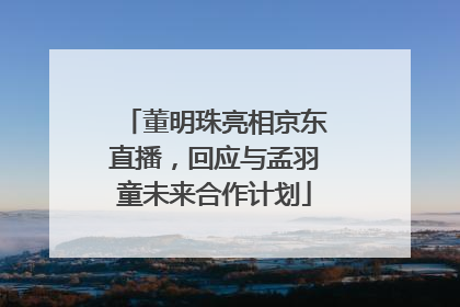 董明珠亮相京东直播，回应与孟羽童未来合作计划