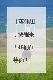 蒋仲超，快醒来！我们在等你！