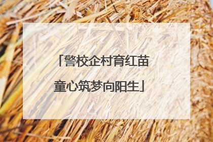 警校企村育红苗 童心筑梦向阳生