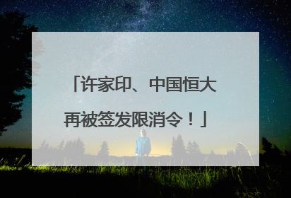 许家印、中国恒大再被签发限消令！