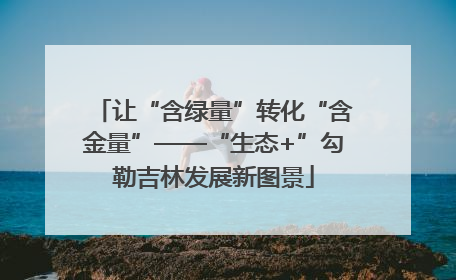 让“含绿量”转化“含金量”——“生态+”勾勒吉林发展新图景