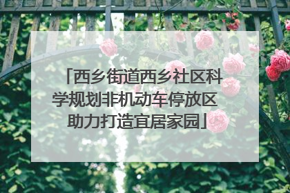 西乡街道西乡社区科学规划非机动车停放区 助力打造宜居家园