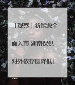 观察｜新能源全面入市 湖南保供对外依存度降低