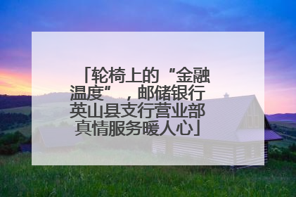 轮椅上的“金融温度”，邮储银行英山县支行营业部真情服务暖人心