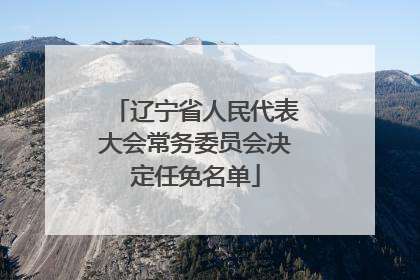 辽宁省人民代表大会常务委员会决定任免名单