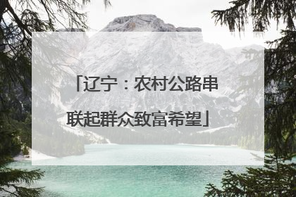 辽宁：农村公路串联起群众致富希望