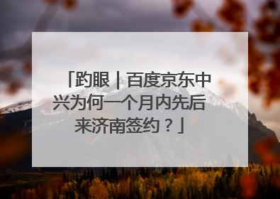 趵眼｜百度京东中兴为何一个月内先后来济南签约？