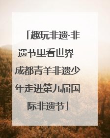 趣玩非遗·非遗节里看世界 成都青羊非遗少年走进第九届国际非遗节