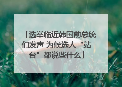 选举临近韩国前总统们发声 为候选人“站台”都说些什么