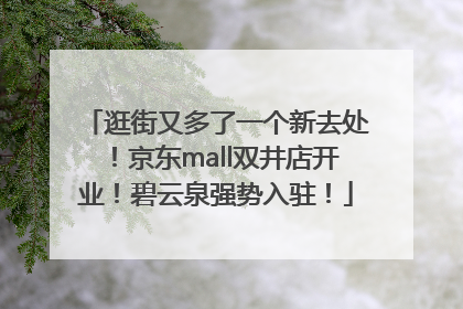 逛街又多了一个新去处！京东mall双井店开业！碧云泉强势入驻！