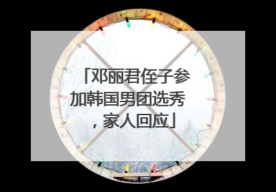 邓丽君侄子参加韩国男团选秀，家人回应