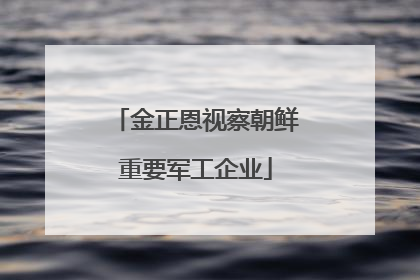 金正恩视察朝鲜重要军工企业