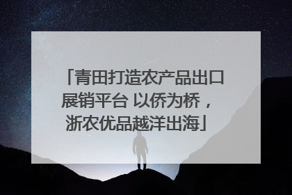 青田打造农产品出口展销平台 以侨为桥，浙农优品越洋出海