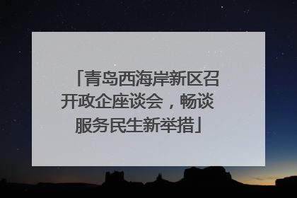 青岛西海岸新区召开政企座谈会，畅谈服务民生新举措