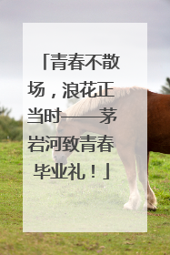 青春不散场，浪花正当时——茅岩河致青春毕业礼！
