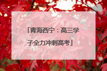 青海西宁：高三学子全力冲刺高考