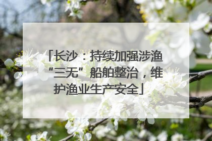 长沙：持续加强涉渔“三无”船舶整治，维护渔业生产安全