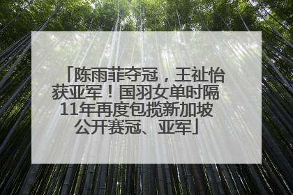 陈雨菲夺冠，王祉怡获亚军！国羽女单时隔11年再度包揽新加坡公开赛冠、亚军
