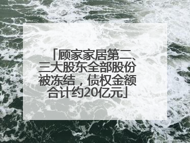 顾家家居第二、三大股东全部股份被冻结，债权金额合计约20亿元