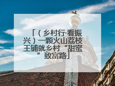 （乡村行·看振兴）一颗火山荔枝王铺就乡村“甜蜜”致富路