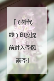 （外代一线）印度提前进入季风雨季