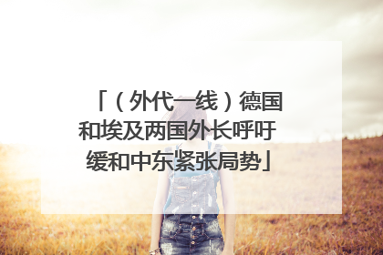 （外代一线）德国和埃及两国外长呼吁缓和中东紧张局势