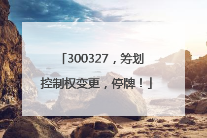 300327，筹划控制权变更，停牌！