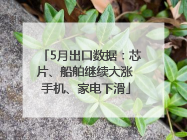 5月出口数据：芯片、船舶继续大涨 手机、家电下滑